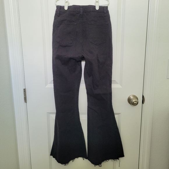 Hot Topic High Waisted Flare Gothic Bell Bottom Fringe Black Jeans Size Medium - Picture 3 of 9